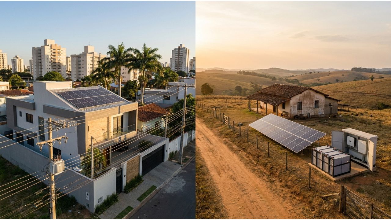 Diferença entre energia solar On Grid e Off Grid Diferença entre energia solar On Grid e Off Grid