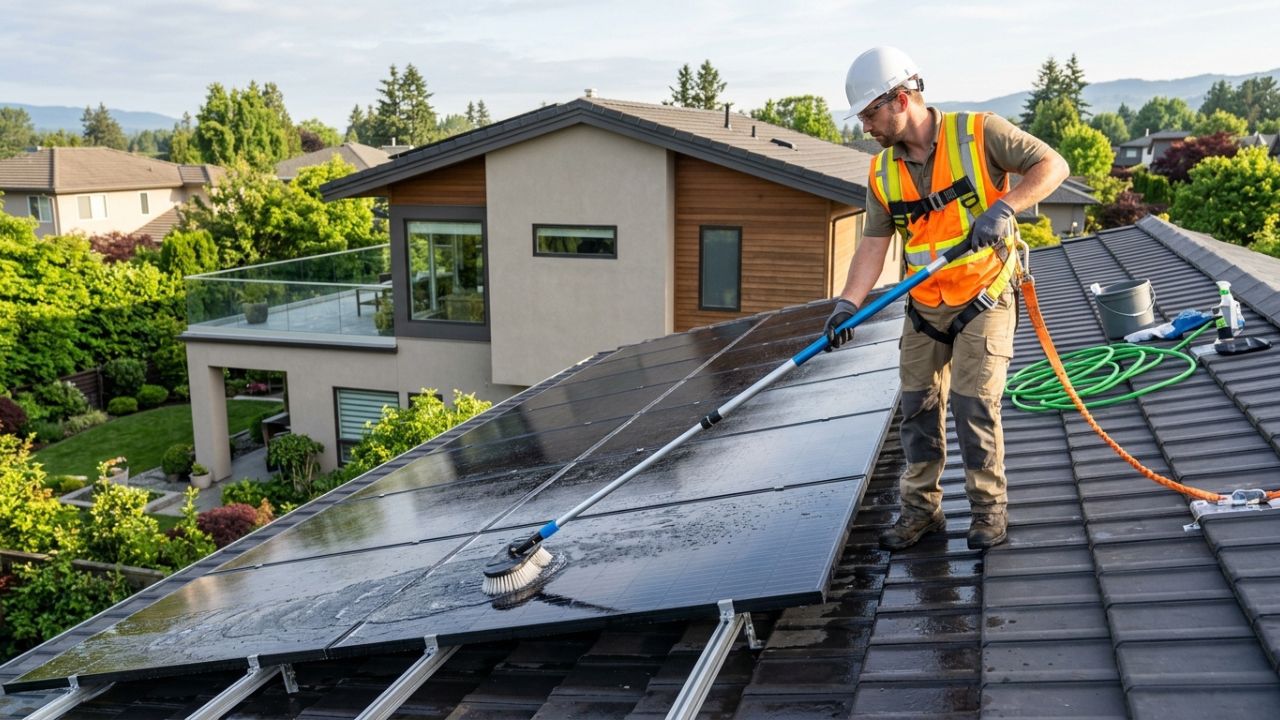 É seguro limpar painéis solares por conta própria