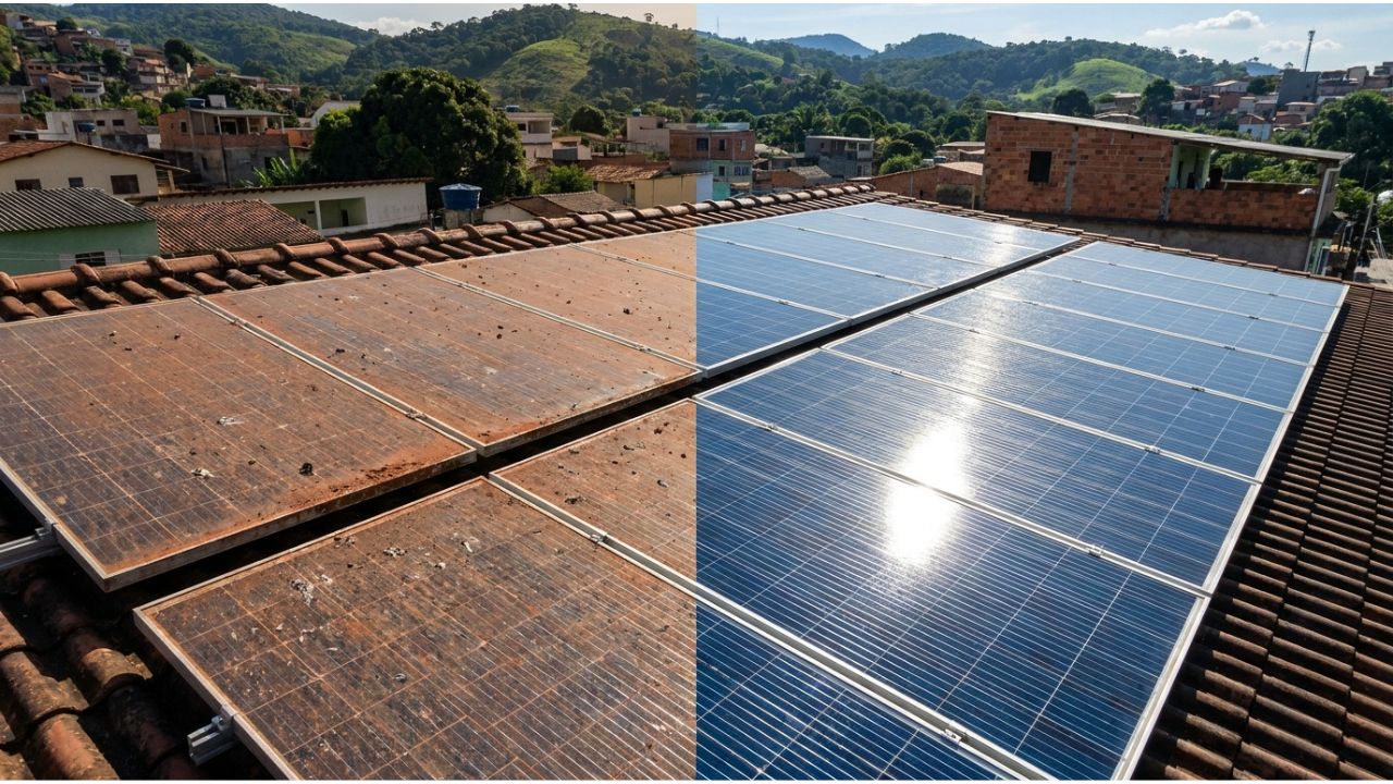 Quais materiais e ferramentas usar para limpar painéis solares