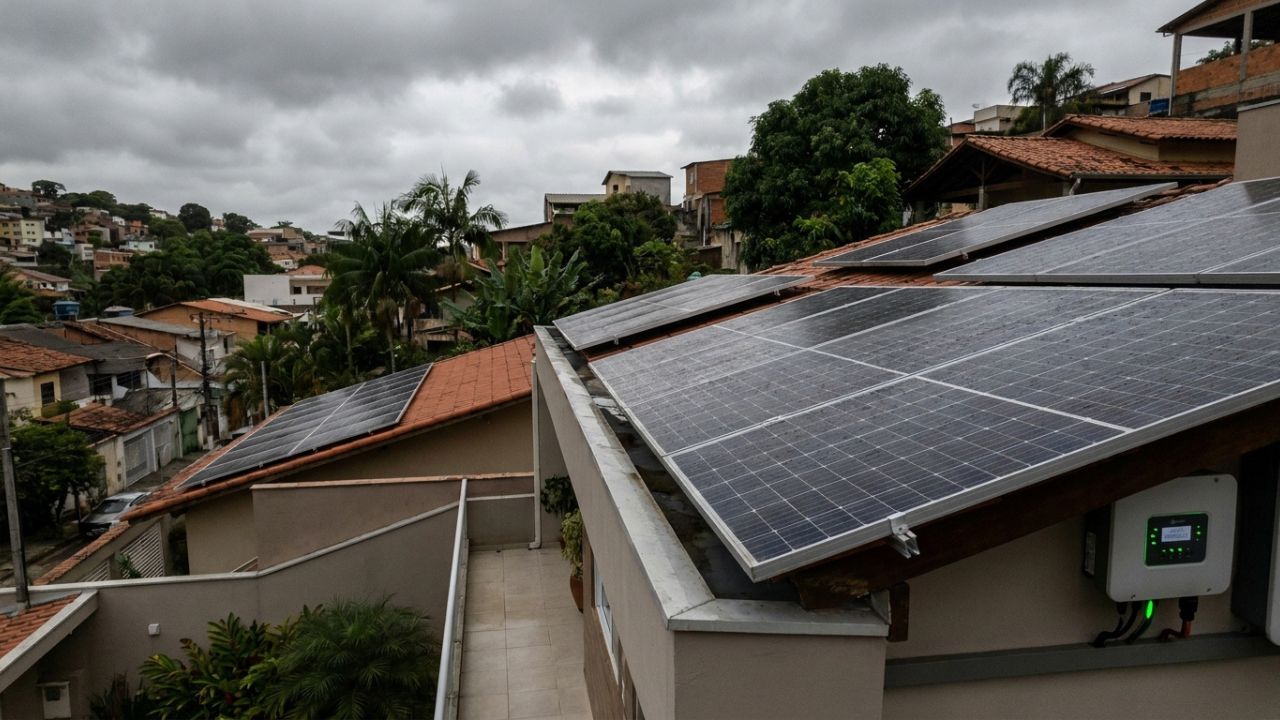 Quanto cai a geração de energia solar em diferentes tipos de tempo