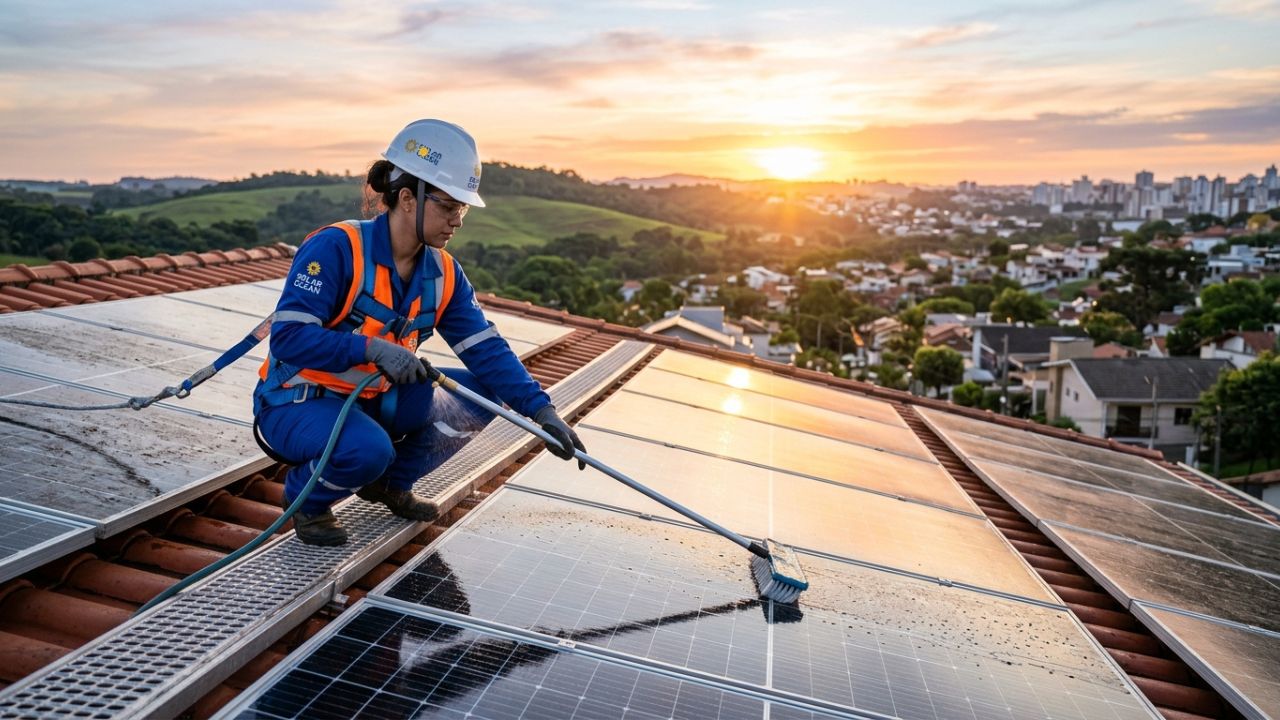 como limpar placas de energia solar corretamente