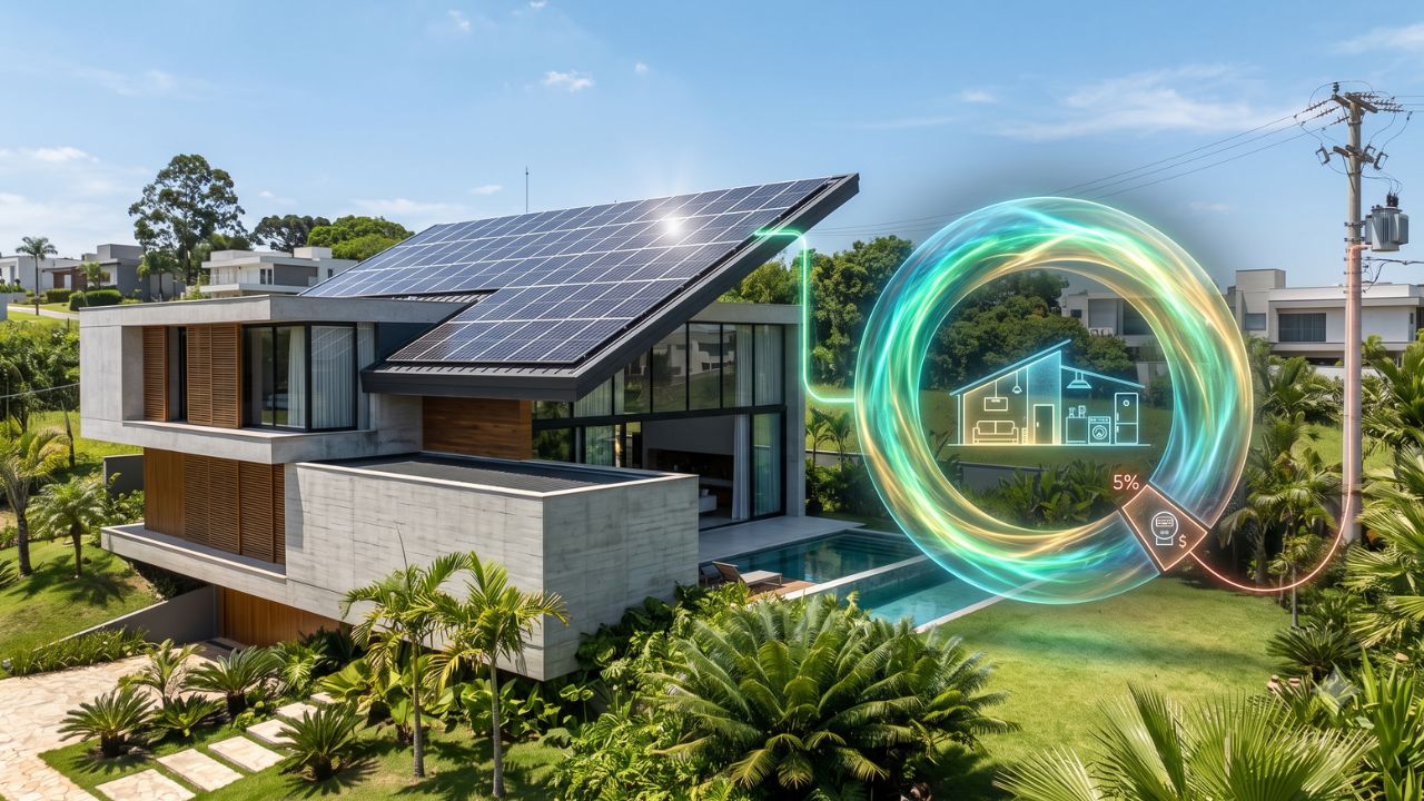 A conta mínima de quem tem solar é só a taxa mínima