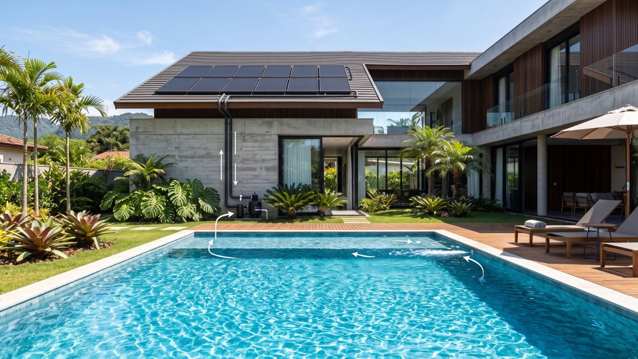 Aquecimento de piscina com energia solar