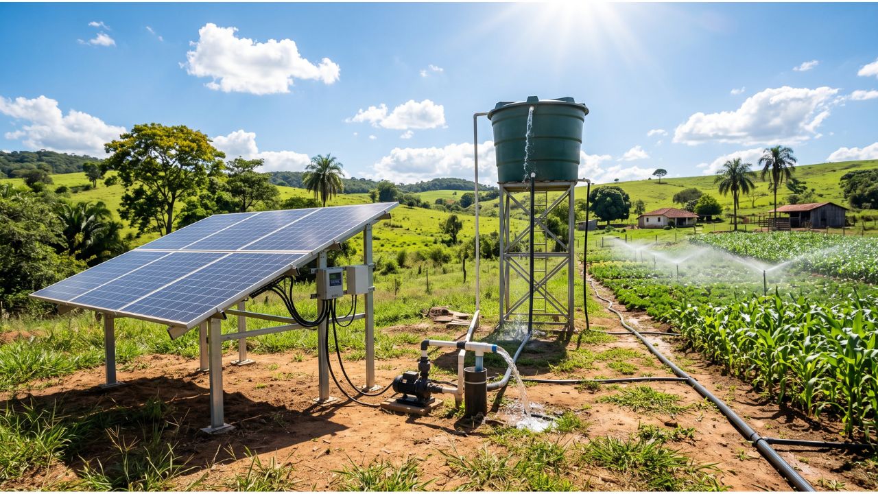 Bomba solar para poço artesiano