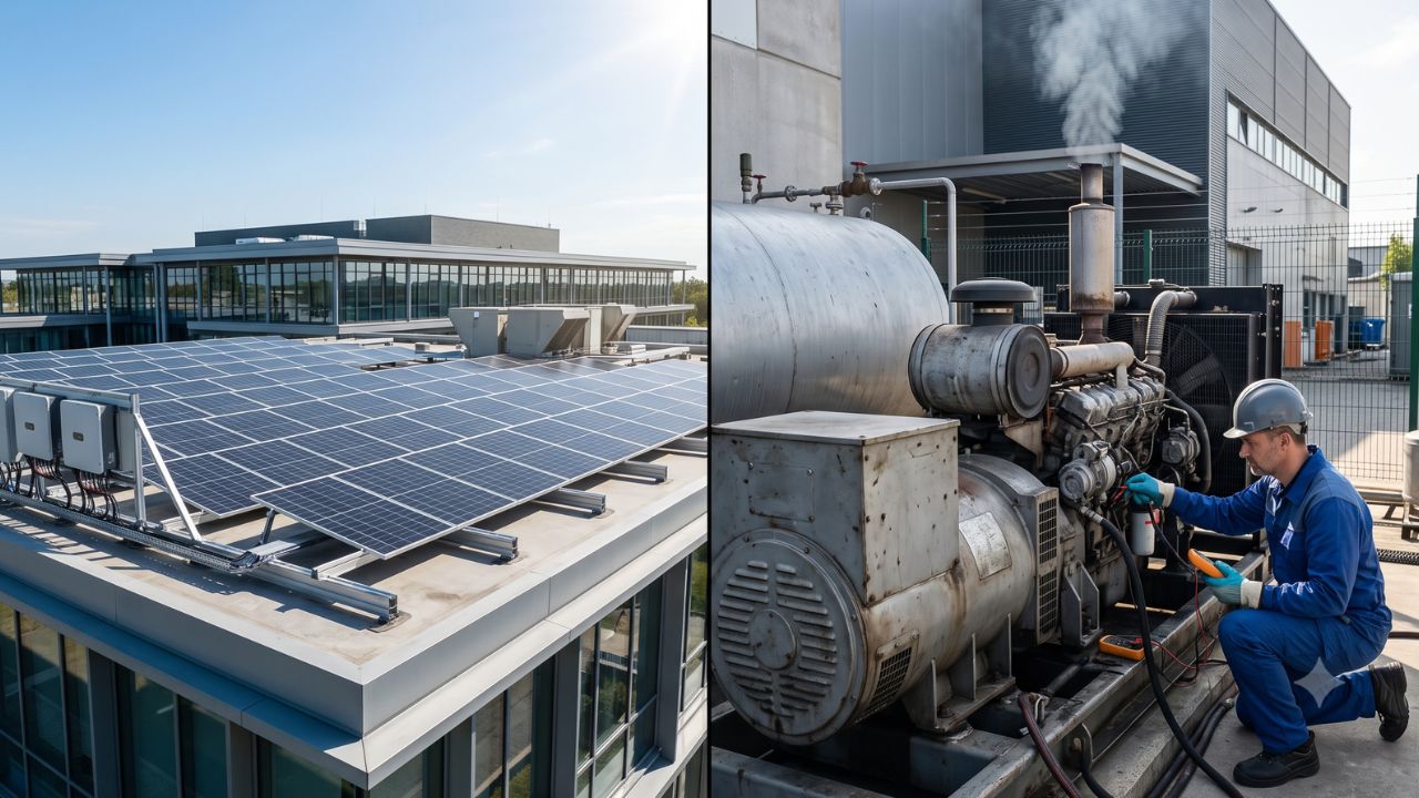 É possível combinar energia solar com gerador a diesel