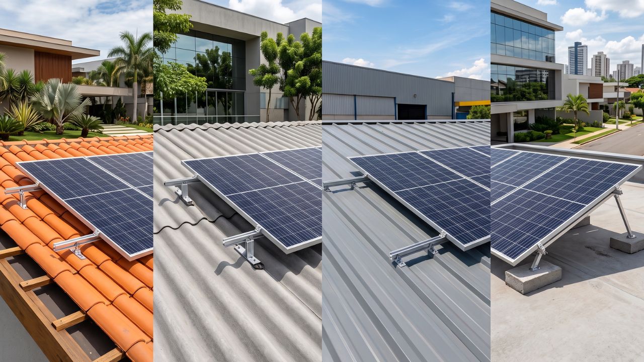 Estrutura de fixação de painel solar