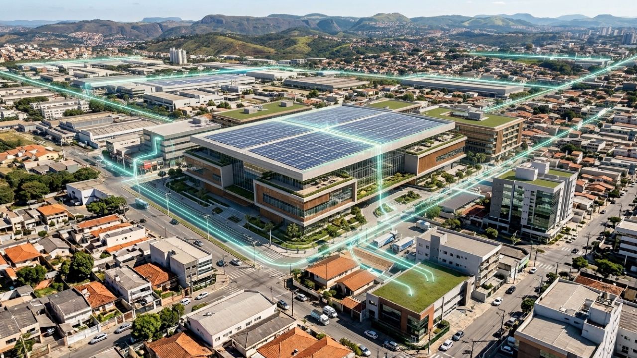 Energia solar entre matriz e filial