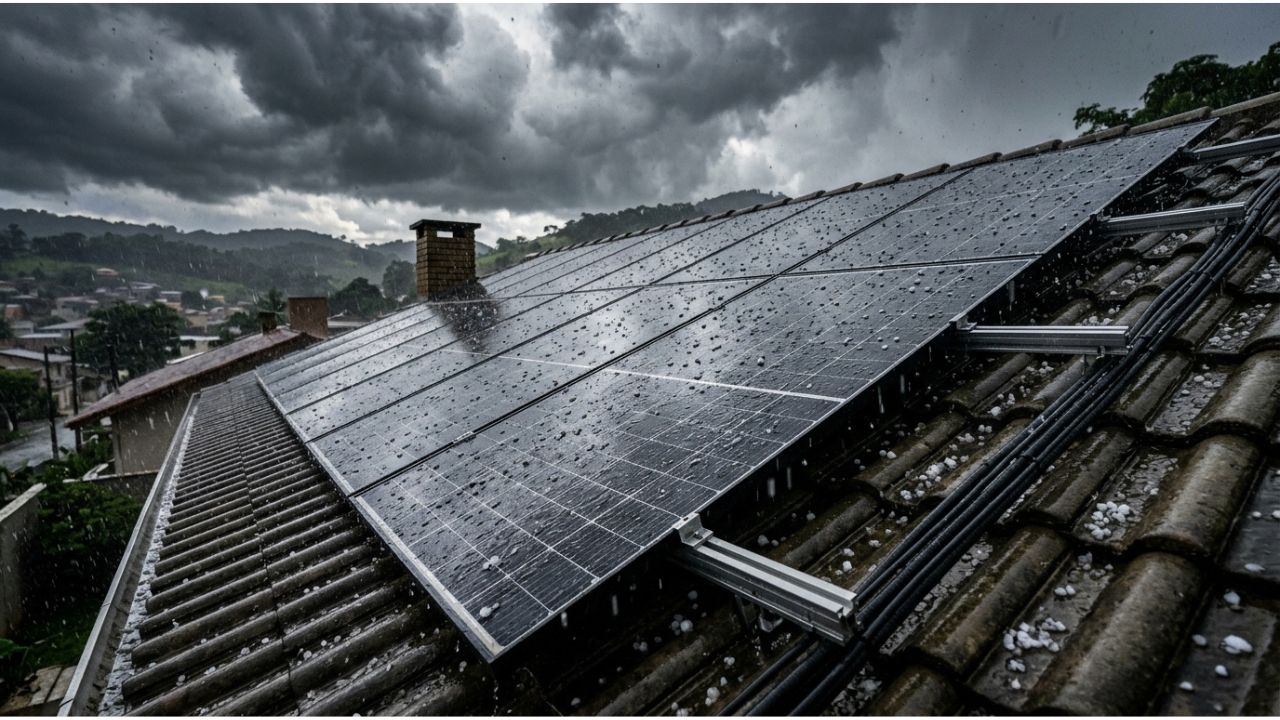 Energia solar resiste a granizo
