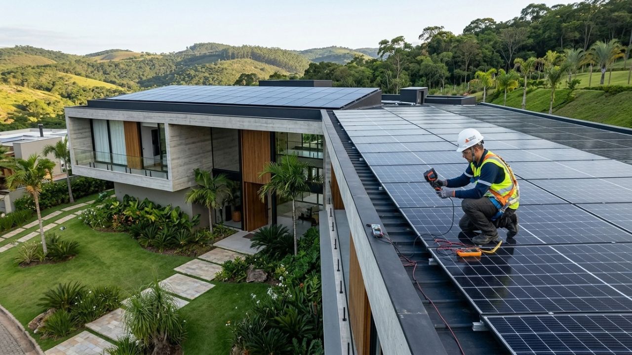 Manutenção de painel solar em Nova Lima