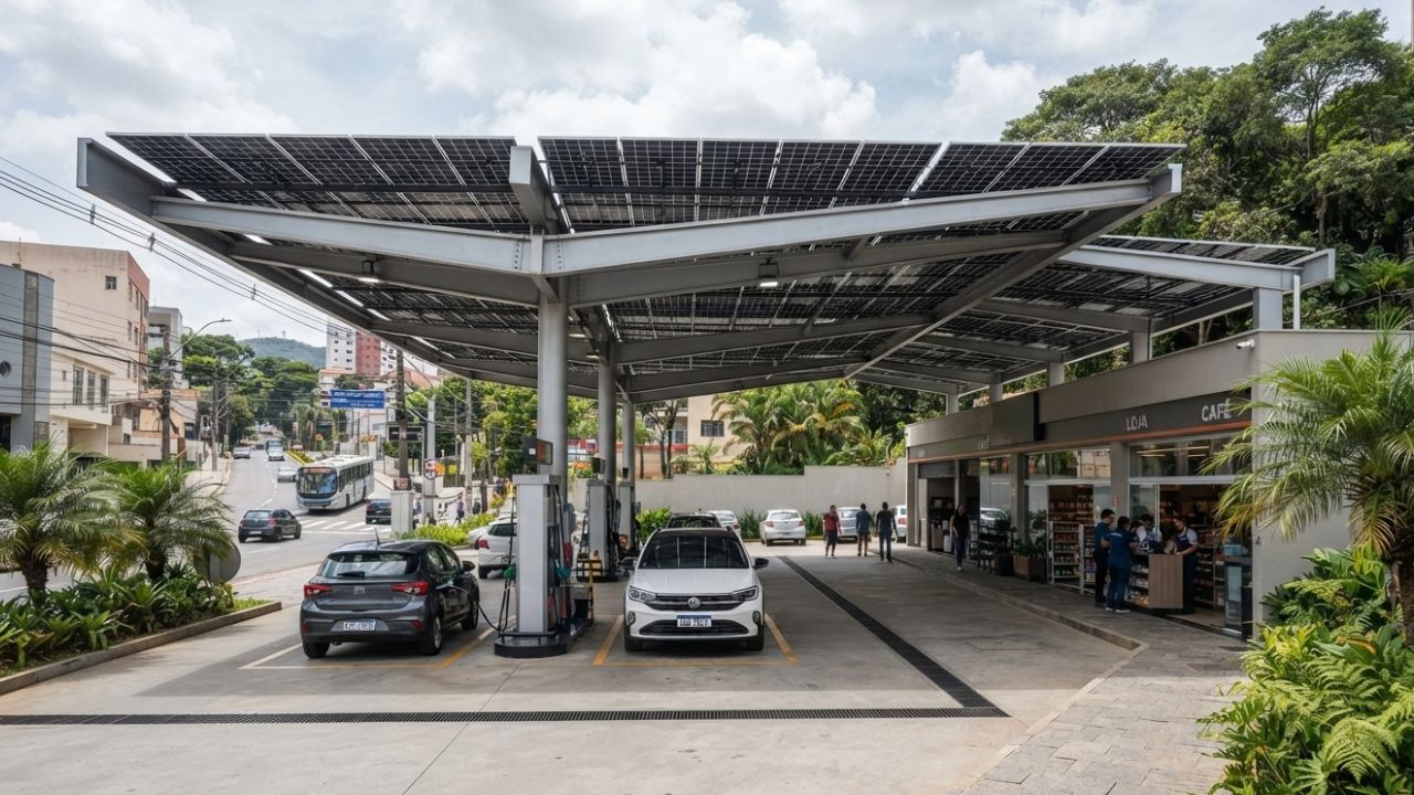 Energia solar para postos de combustível e mercados