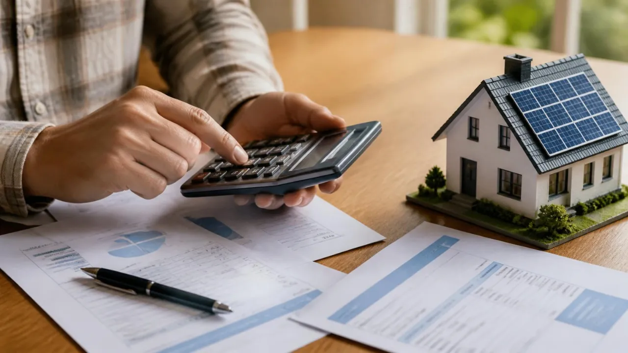 Comparação de propostas de financiamento de energia solar com calculadora e conta de luz