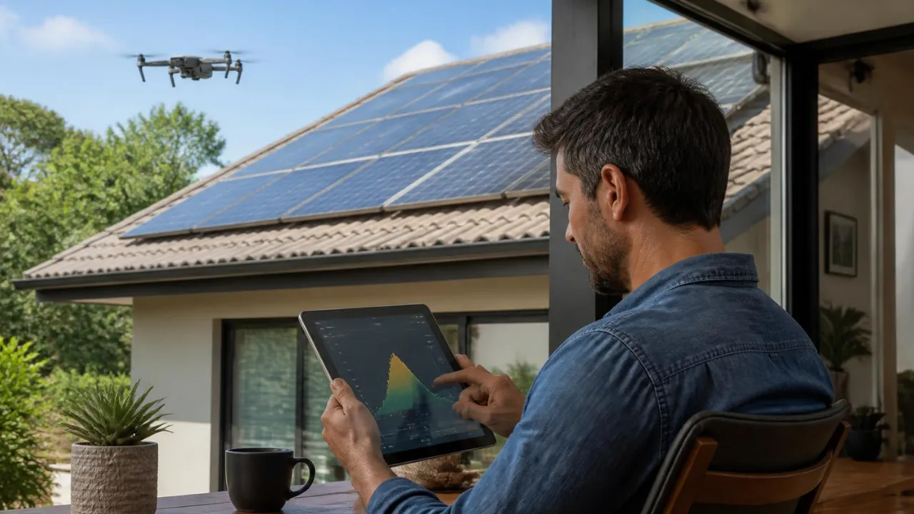 Monitoramento remoto da geração do sistema solar pelo tablet